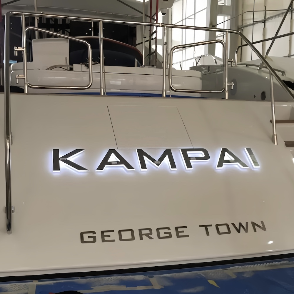 illuminated yacht sign