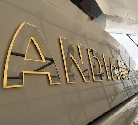 illuminated yacht sign